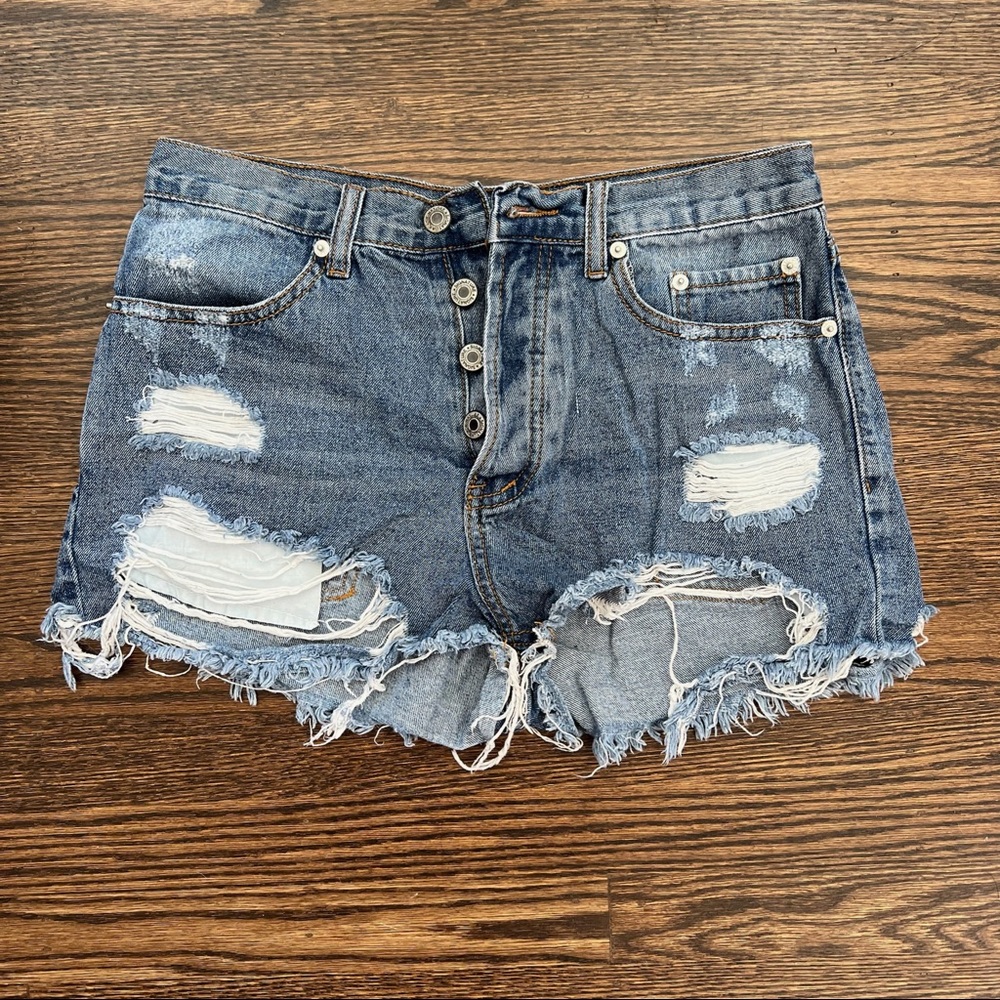shorty denim shorts